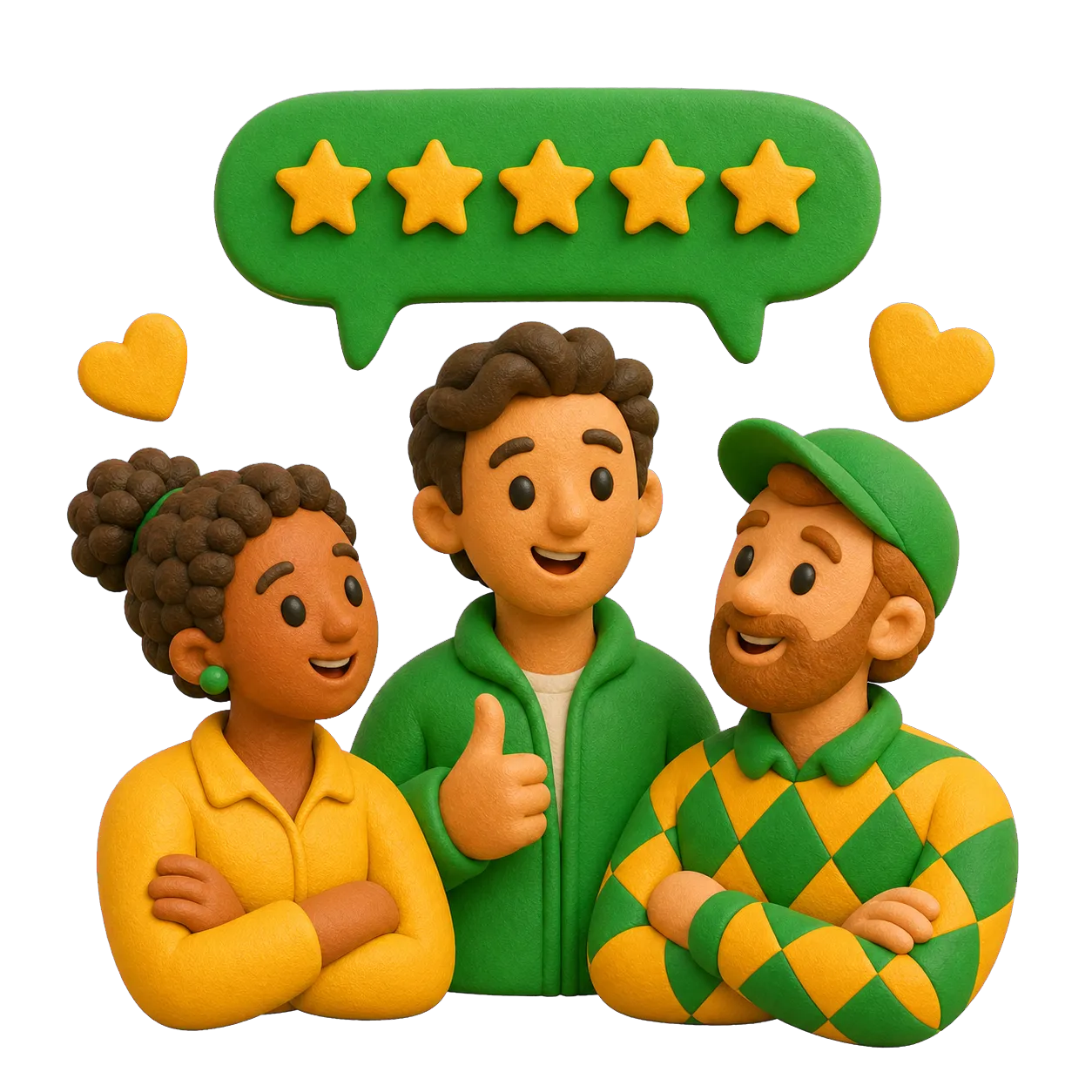 Trois membres satisfaits partageant leur avis